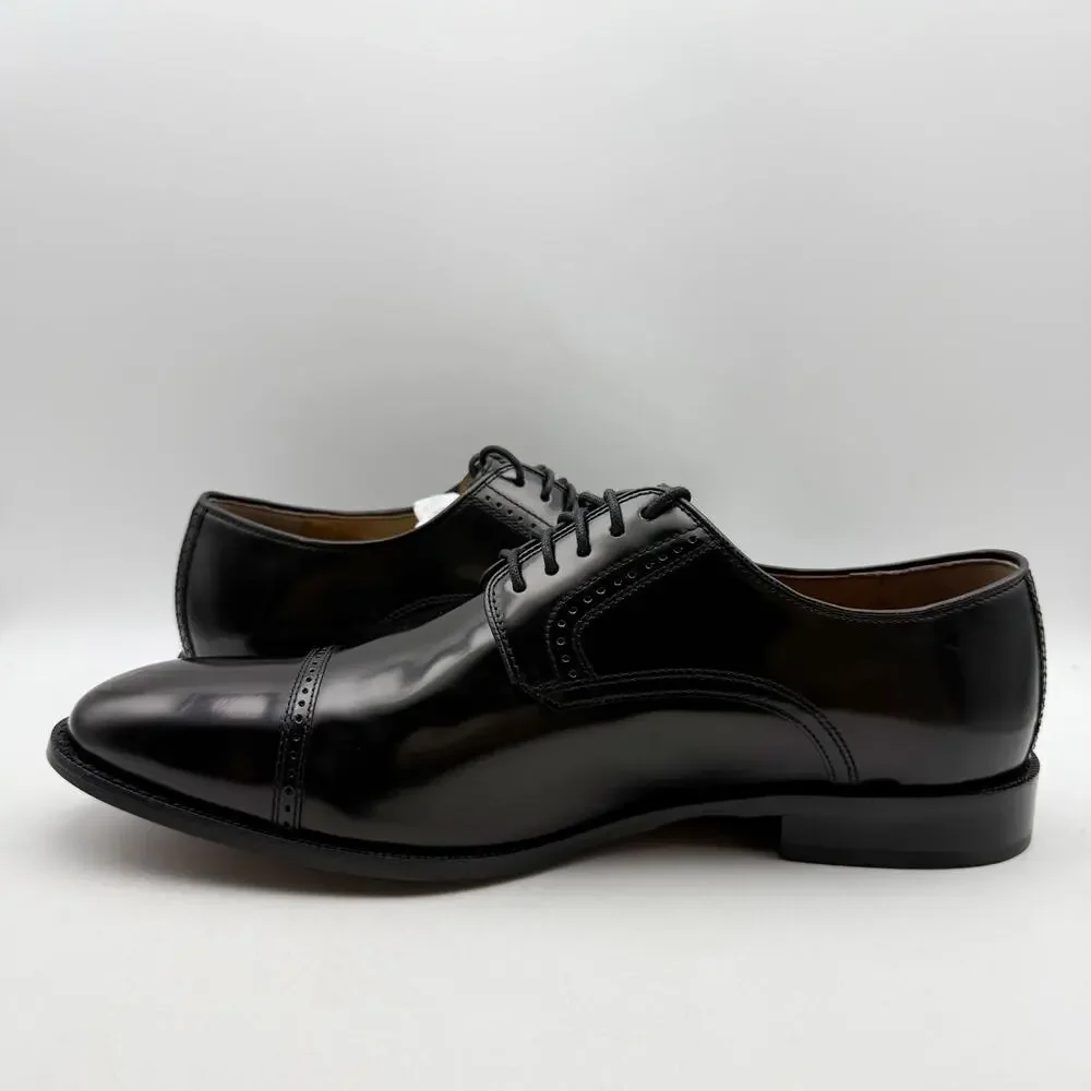 Johnston & Murphy Mens Bradford Oxford Shoes US 13 EEE Black Patent Leather NWOB